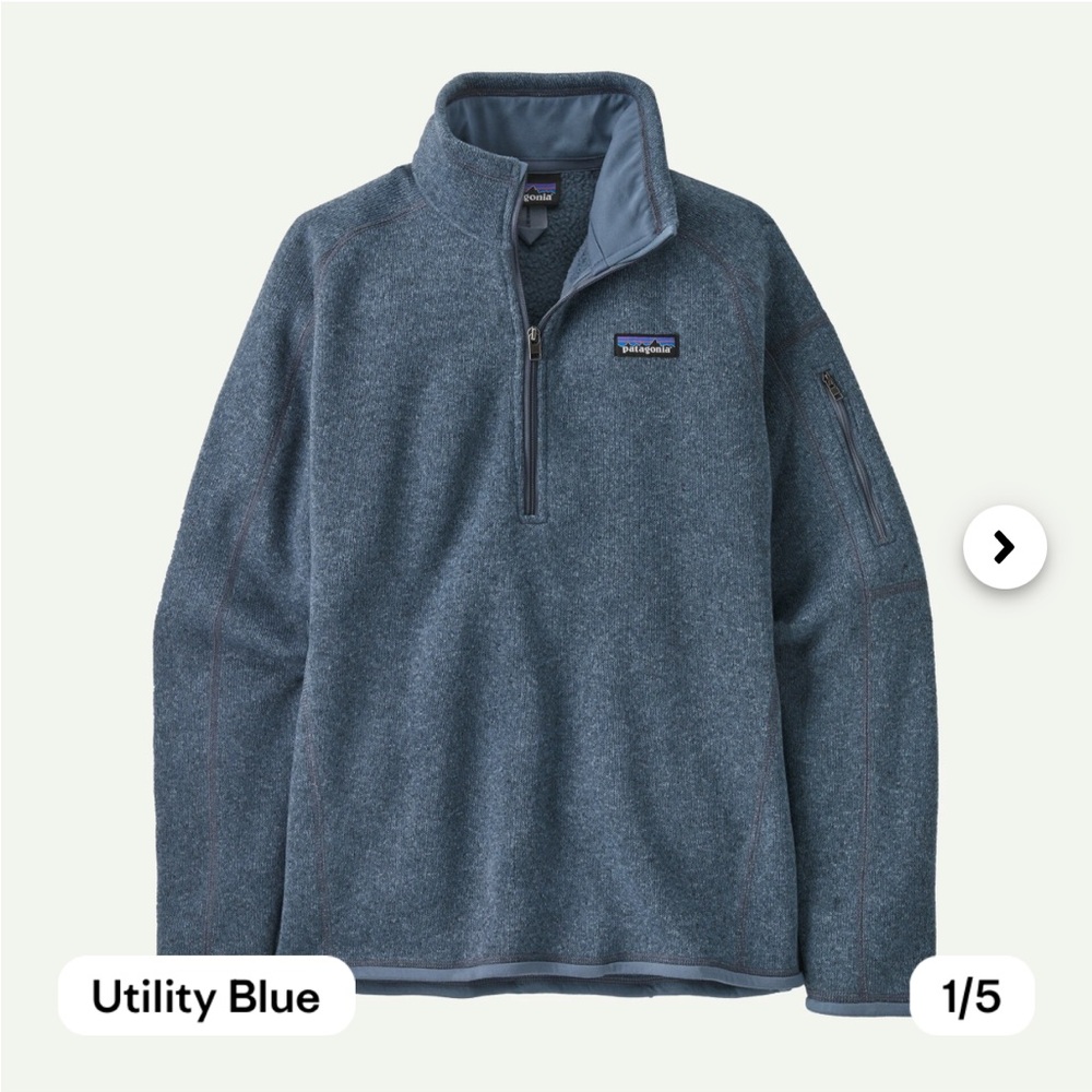 Patagonia Blue women’s Quarter-Zip Better Sweater Fleece Pullover